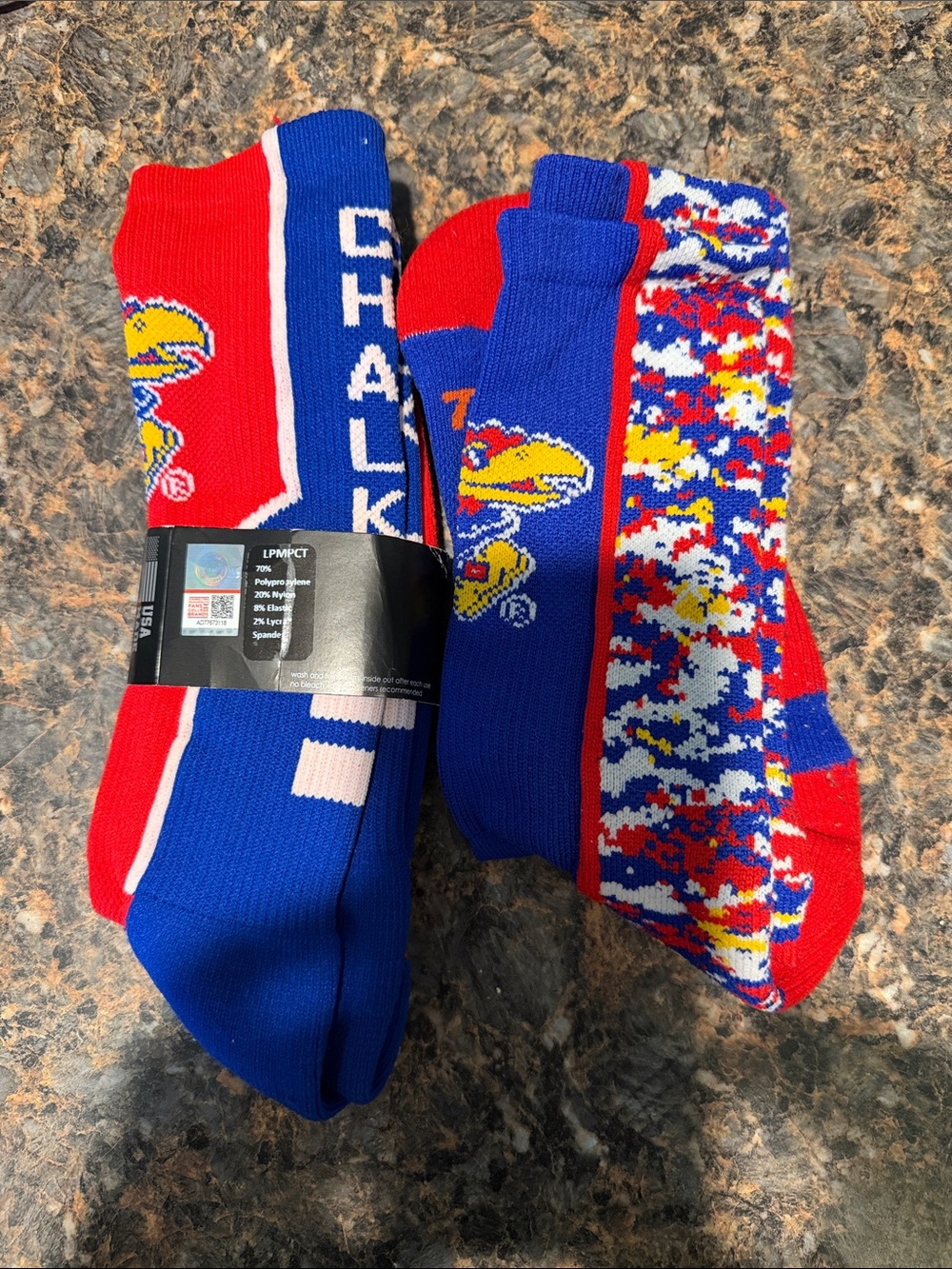 Men's Athletic Crew Socks - Red & Blue Team Design